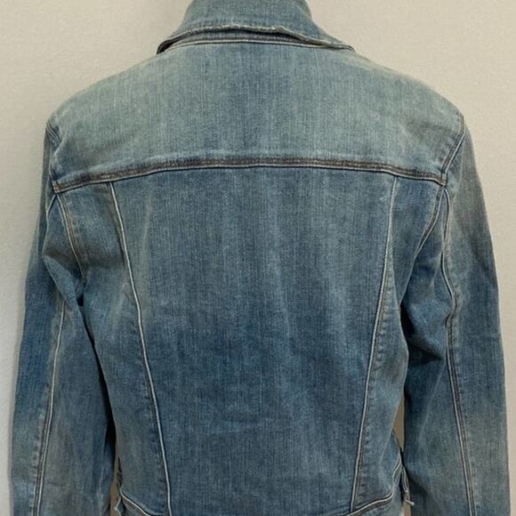 J Brand Harlow Jean Jacket size M Surface Blue Denim Whiskered - Picture 6 of 11